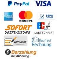 Zahlungsarten DRFG : Paypal, Visa, Mastercard, Lastschrift, Überweisung, Bar, Rechnung